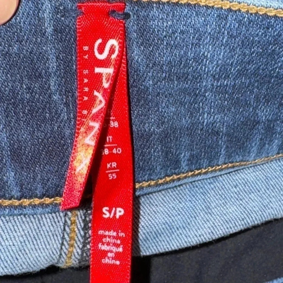 EUC Spanx Distressed Denim High Rise Elastic Waist Jeggings Size Small - Picture 3 of 7